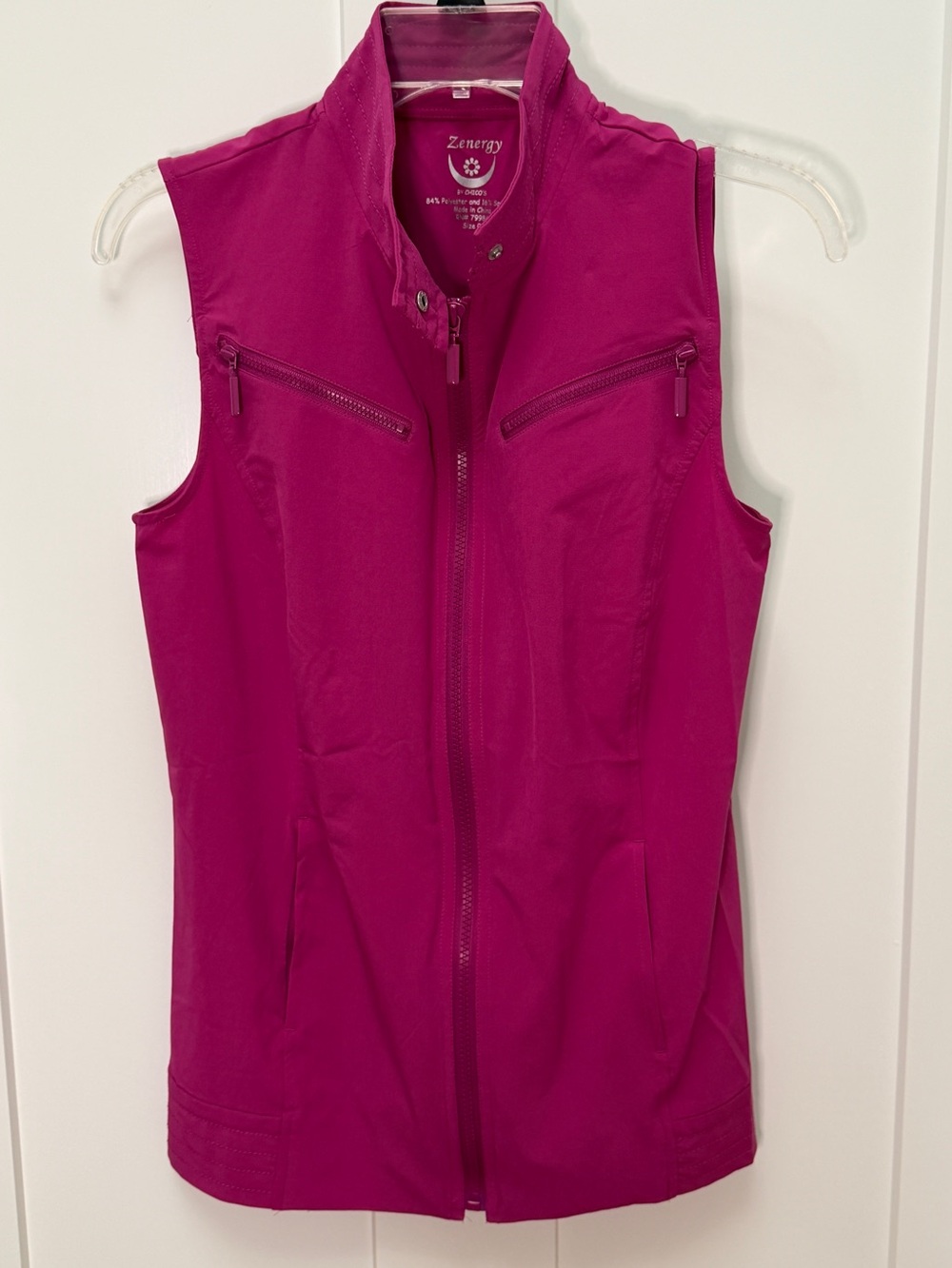Zenergy by Chico’s Women's Sleeveless Zip Vest - Magenta Pink